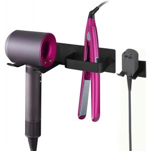 Support Pour Sèche-Cheveux,Accessoires Pour Station De Sèche-Cheveux à Fixation Murale,Support Pour Lisseur,Organisateur D'outils De Coiffure Pour La Salle De Bain,Support De Rangement - Neuf