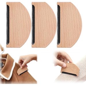 MEVRONISSHOP-Peigne anti-bouloche, peigne anti bouloche,3 pi&egrave;ce Peigne en cachemire en bois, Mini brosse &agrave; cachemire portable pour la laine pelucheuse, Peigne anti-bouloche, enlever peluche vetement - Neuf