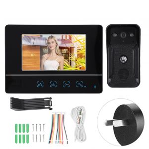 Sonnette filaire avec ecran TFT 7 pouces, interphone video, systeme de controle d'acces, prise 100-240 VAU - Neuf