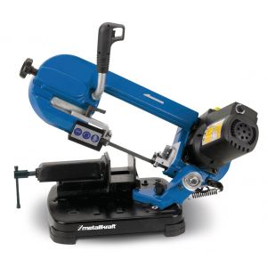 Scie &agrave; ruban portable &agrave; m&eacute;taux 0-60&deg; capacit&eacute; de coupe ronde 125 mm 1,01 kW 230V vitesses variables 30-80 m/min Metallkraft MBS125 - Neuf