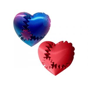 Jouet anti-stress en forme de coeur imprim&eacute; en 3D - Lot de 2 - Neuf