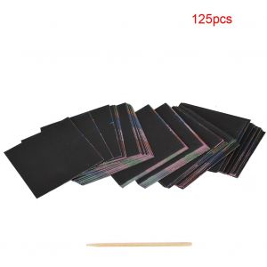 Lot de 125 cartes a gratter carrees arc-en-ciel pour enfants - Neuf