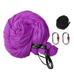 Hamac De Yoga Volant Elastique En Nylon Avec Sangle D'inversion Aerienne Et Exercice Anti-Gravite (Violet) - Neuf