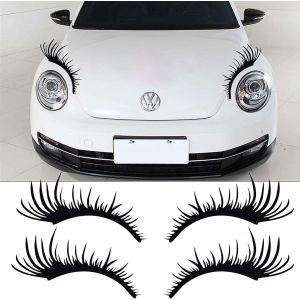 Lot De 2 Autocollants De Voiture En Forme De Cils Noirs, 25 X 11 Cm - Neuf