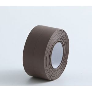 (2 pièces marron) Plinthe souple - Bande d'extrémité pour cuisine et salle de bain 38 mm 3,2 m, joint autocollant, bande pliable flexible, bande d'étanchéité - Neuf