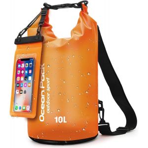 KALANKA-Sac Étanche avec Pochette Étanche & Sangles ¿ Sac à Dos Étanche pour Outdoor, Camping & Sports Nautiques | 5L, 10L, 20L | Léger & Résistant | Pochette Étanche Plage & Sac Étanche Paddle (Oran - Neuf