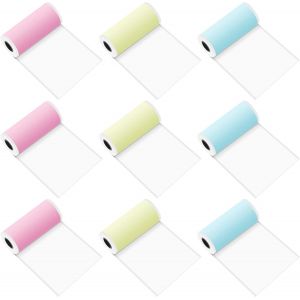 Papier Thermique 9 Rouleaux Papier d¿Impression Thermique Coloré Auto-Adhésif Papier d¿Imprimante Thermique,Autocollant de Papier Thermique pour PeriPage P1 Mini Photo Étiquettes (57x30mm) - Neuf
