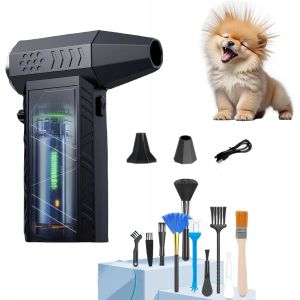 JEXNOVASHOP-12 en 1 Souffleur Air Comprim&eacute;, 260000 TR/Min de Pulv&eacute;risation d&iquest;Air Comprim&eacute; Duster avec Batterie 8000mAh, Bombe Air Sec Nettoyage PC, Kit de Nettoyage de Clavier Voiture d&iquest;Aspirateur &agrave; - Neuf
