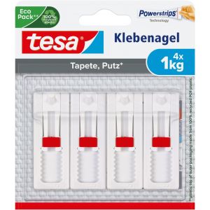 Mevronisshop-77774 Lot De 4 Clous Adh&eacute;sifs R&eacute;glables En Hauteur Pour Papier Peint Et Pl&acirc;tre Blanc 1 Kg - Neuf