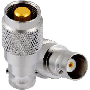 LETNERNY-Lot De 2 Adaptateurs Bnc Femelles Pour Talkie-Walkie 50 Ohm Bnc Femelle Vers En-Tête Plat Adaptateur Coaxial Rf Haute Fréquence Pour Radio Portable Bidirectionnelle Talkie-Walkie Antenne Câb - Neuf