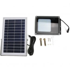 Hjlian Projecteur Solaire Led 120 W, Etanche Ip65, Eclairage D'exterieur, Lampe Murale Pour Cour, 120 Puces - Neuf