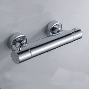 Mitigeur Douche Thermostatique,Mitigeur Thermo Statique Douche Robinet de Douche Mitigeur Thermostatique avec Serrure de SéCurité Thermostatique Douche en Laiton,Chrome - Neuf