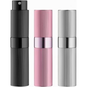 8ml 3pcs Design À Fines Rayures Vaporisateur Vide De Sac Rechargeable,Atomiseur Parfum,Recharge Spray Flacon De Parfum,Pulverisateur Voyage (Noir,Argent,Rose) - Neuf
