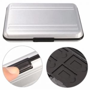 Aluminium Boîte Rangement À 8 Carte Mémoire Micro Sd/Sd/Sdhc/Sdxc Boîtier Housse Étui Stockage Protection Protecteur - Neuf