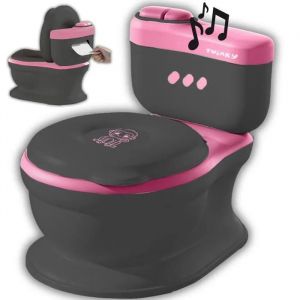 Twinky&reg; Pot De Toilette B&eacute;b&eacute; 3 En 1 | Noir Rose | Sons & Musique | Couvercle Amovible | Apprentissage Propret&eacute; Ludique | D&egrave;s 18 Mois - Neuf