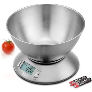 Kalanka-Balance De Cuisine,5 Kg Electronique Petit Balance De Pr&eacute;cision Domsique Avec Bol 2l Aliment Amovible Grand &Eacute;cran Lcd Pour C&acirc;teau/Tarte/Biscui - Neuf