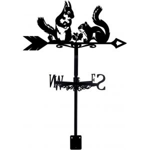 Mevronisshop-Girouette De Jardin Exterieur &Eacute;cureuil Girouettes En M&eacute;tal Pour Toit De Cour Jardin Panneau De Direction Girouettes En M&eacute;tal Forg&eacute; Deco Exterieur - Neuf