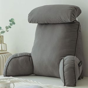 Professionnel Oreillers De Lecture,Oreiller De Soutien Du Dos Coussin De Dossier,Avec Accoudoirs,Parfait Pour Soutenir Le Dos Tout En Se Relaxant¿Advanced Gray,75×40×50cm - Neuf