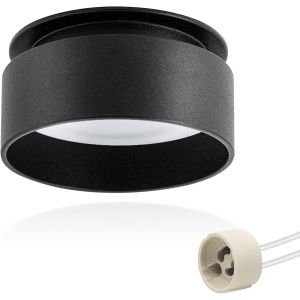 ERYI-Led Spot De Plafond À Lumière Indirecte Livré Avec Douilles Gu10 Plafonnier Luminaire Apparent Noir Mat Spot Encastrable Design Plafonnier Spot Led Downlight,Livré Sans Ampoules - Neuf