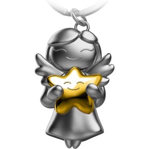 Kal-Porte-Clés, Motif D`Ange Gardien Et Étoile, En Métal, Porte-Bonheur, Joli Pendentif - Neuf