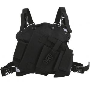 Harnais Radio Bidirectionnel Oblique, Sac De Poitrine R&eacute;glable pour Talkie-walkie, Appareil De Poitrine Radio, L&eacute;ger pour H&ocirc;pitaux Militaires, Restaurants - Neuf