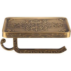 Porte-papier toilette mural rétro en métal chromé pour cuisine et salle de bain (couleur antique) - Neuf