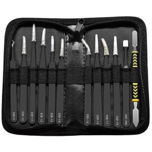 Pincettes Droites Courbées Antistatiques (Lot De 12) - Neuf