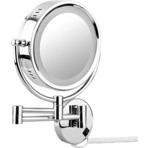 Floureon 8,5'' Led Miroir Mural Grossissant X10 Lumineux Extension Pliant Dual Face Normale 360 Degrés Rotation - Neuf