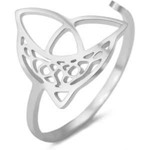 Kahfl-Bague De Lune Celtique Pour Femme Triquetra N?ud De Trinité N?ud Celtique Irlandais En Acier Inoxydable Bague Ouverte Réglable Bijoux Délicats - Neuf