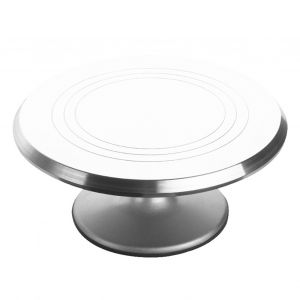 Hjlian Presentoir A Gateaux Rotatif En Alliage D'aluminium, Blanc, Pour Decoration - Neuf