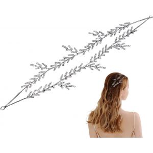 Kal-Headband Cheveux Femme Serre Têtes Strass Bandeau En Cristal Double Couche Pour Femmes Lady Female Woman Bijou Mariage Elégant Coiffure Accessoires X04713 - Neuf