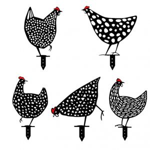 Poules réalistes - Décoration de jardin - Décoration en forme de poulet - Silhouette de jardin pour pelouse, allée, trottoir, jardin - Neuf
