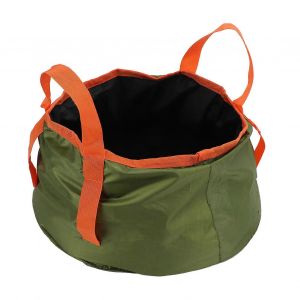 Seau Pliable Avec Poignée,Lavabo Pliant Portable,Récipient D'eau Léger Pour Le Camping,La Randonnée,La Pêche,Le Vert Armée - Neuf