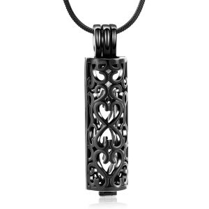 Eryi-Collier Avec Pendentif Urne Funéraire Avec Fiole Cylindrique Creuse - Bijou Funéraire Pour Cendres - Pour Homme Et Femme - Neuf