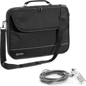 WQD-Housse pour ordinateur portable "Fair" Étui pour ordinateur portable jusqu`à 15,6 pouces (39,6 cm) Sacoche à bandoulière, avec cadenas inclus, noir - Neuf