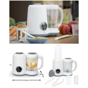 Robot Pour Repas B&eacute;b&eacute;s 5 En 1 Blanc &ndash; 300w &ndash; St&eacute;rilisation -Chauffe-Biberon-Cuiseur Vapeur - Neuf