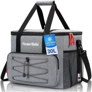 Mevronisshop-Sac Isotherme 10/20/30l, Glaciere Lunch Box Pour Hommes Femmes, Sac Repas Lunch Bag Glaci&egrave;re Souple Isotherme Portable Protection De Fra&icirc;cheur Pour Plage Pique-Nique Voyage, Gris - Neuf