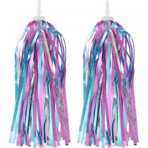 Kal-Rubans Guidon Vélo, Pompons Colorés Pour Accessoires Décoration Guidon Trottinette Pour Filles, Vélo, Tricycle, Bleu Rose - Neuf