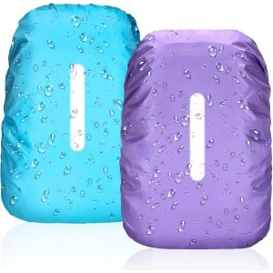 Jgd-Lot De 2 Housses De Sac &Agrave; Dos Imperm&eacute;able Avec Bandes R&eacute;fl&eacute;chissantes, Housse De Pluie Pour Housse De Sac &Agrave; Dos, Imperm&eacute;able &Agrave; L'eau, Housse De Sac &Agrave; Dos Anti-Pluie Pour Randonn&eacute;e, Voyage, 40l-50 - Neuf