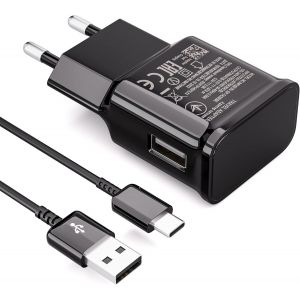 JGD-Chargeur USB avec C&acirc;ble de USB Type-C 1,5m pour Samsung Galaxy S8 S8+ S9 Plus S9+ S10 S10 Plus S10e S20 A10e A13 A14 A15 A25 A34 A55 A54 A51 A72 A32 Note 8/9, Chargeur Rapide de Rechange D'origin - Neuf