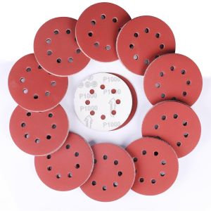 100 Pièces Rond Disques Abrasifs À Grain 1000,125 Mm Disque De Ponçage À 8 Trous De Différentes Tailles Papier Poncer Pour Ponceuse Excentrique - Neuf