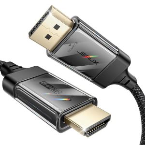 C&acirc;ble DisplayPort vers HDMI 4K,4K @ 60Hz/2K@120/1080P@120,unidirectionnel,plaqu&eacute; or,tress&eacute;,douille en aluminium DP-PC vers moniteur HDMI,compatible avec Lenovo,HP,Dell,AMD,NVIDIA 3 m - Neuf