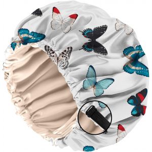 Bonnet Satin Cheveux Nuit, &Agrave; Double Couche R&eacute;glable Et Bandes &Eacute;lastiques Int&eacute;gr&eacute;es,Ce Bonnet Satin Combine Un Design Mignon Pour Femmes Et Filles (O11-Motif Vache L&eacute;opard) - Neuf