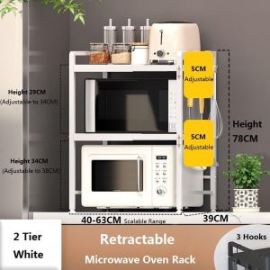 Cuisine Four À Micro-Ondes Cuiseur À Riz Support De Support Organisateur De Stockage Etagère Autoportante Réglable Extensible Comptoir Etagère À Epices - Neuf