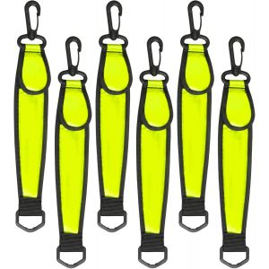 JGD-Lot de 6 cartables &agrave; LED clignotantes - Avec 3 modes - R&eacute;fl&eacute;chissant - &Eacute;tanche - Pour cartable, sac &agrave; dos, jogging - Jaune - Neuf