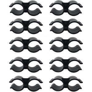 KALANKA-Lot de 10 colliers de serrage doubles en plastique PVC pour &eacute;tag&egrave;re, connecteur de cha&icirc;ne, panneaux de cl&ocirc;ture, accessoires de fixation, noir - Neuf