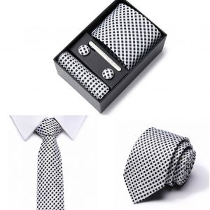 6 Pièces/Ensemble De Boutons De Manchette Carrés De Poche Pour Cravate, Coffret Cadeau, Charme Masculin, Tissu En Fausse Soie, Couleurs Vives, Cravate D'affaires, Accessoires Pour Hommes, Coffret Cadeau-5 - Neuf