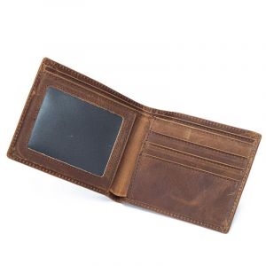 Portefeuille en cuir Eono pour homme et femme, design plat avec protection RFID (cuir marron vintage/usagé) - Neuf
