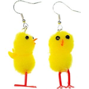 Kal-Bijoux Faits À La Main Mode Plaqué Boucles D'oreilles - Poulet Dans Les Boucles D'oreilles Oeuf Poulet Canetons Oiseau Pâques Printemps Coquille D'oeuf - Neuf