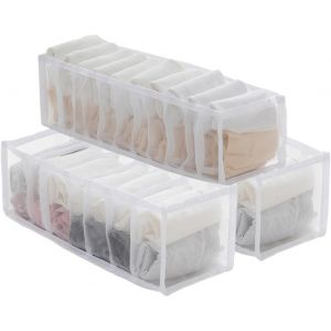 Mevronisshop-Organisateur De Tiroir Pliable,Bo&icirc;te De Rangement Vetement,Bo&icirc;te De Rangement Pliables,Rangement Tiroir Pour Chaussettes, Sous-V&ecirc;tements, Culottes(3 Pi&egrave;ces) - Neuf